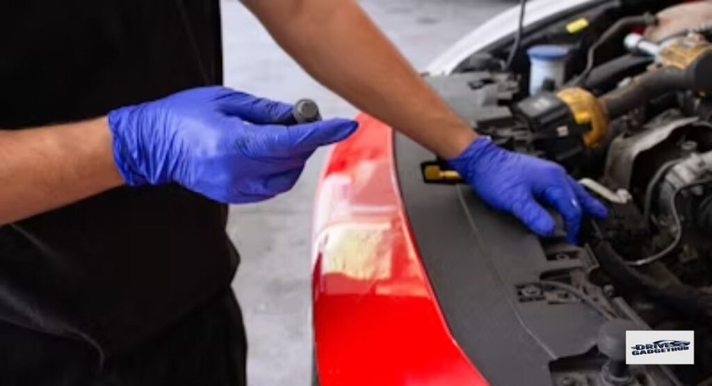 Close-Up of Car Wash Chemicals and Maintenance Equipment