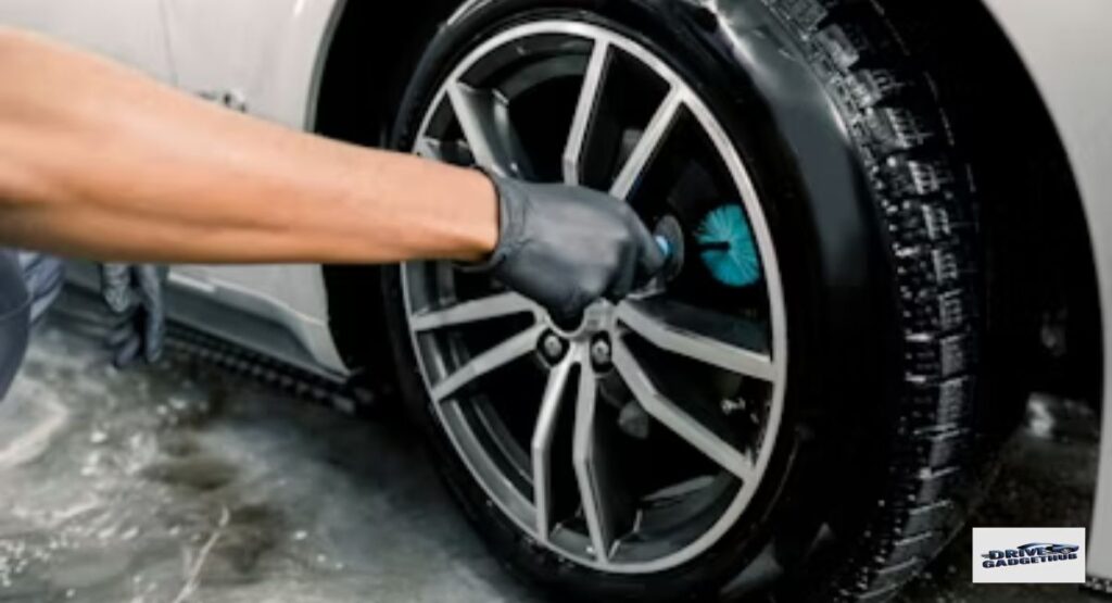 Friction Car Wash Brushes Cleaning a Car