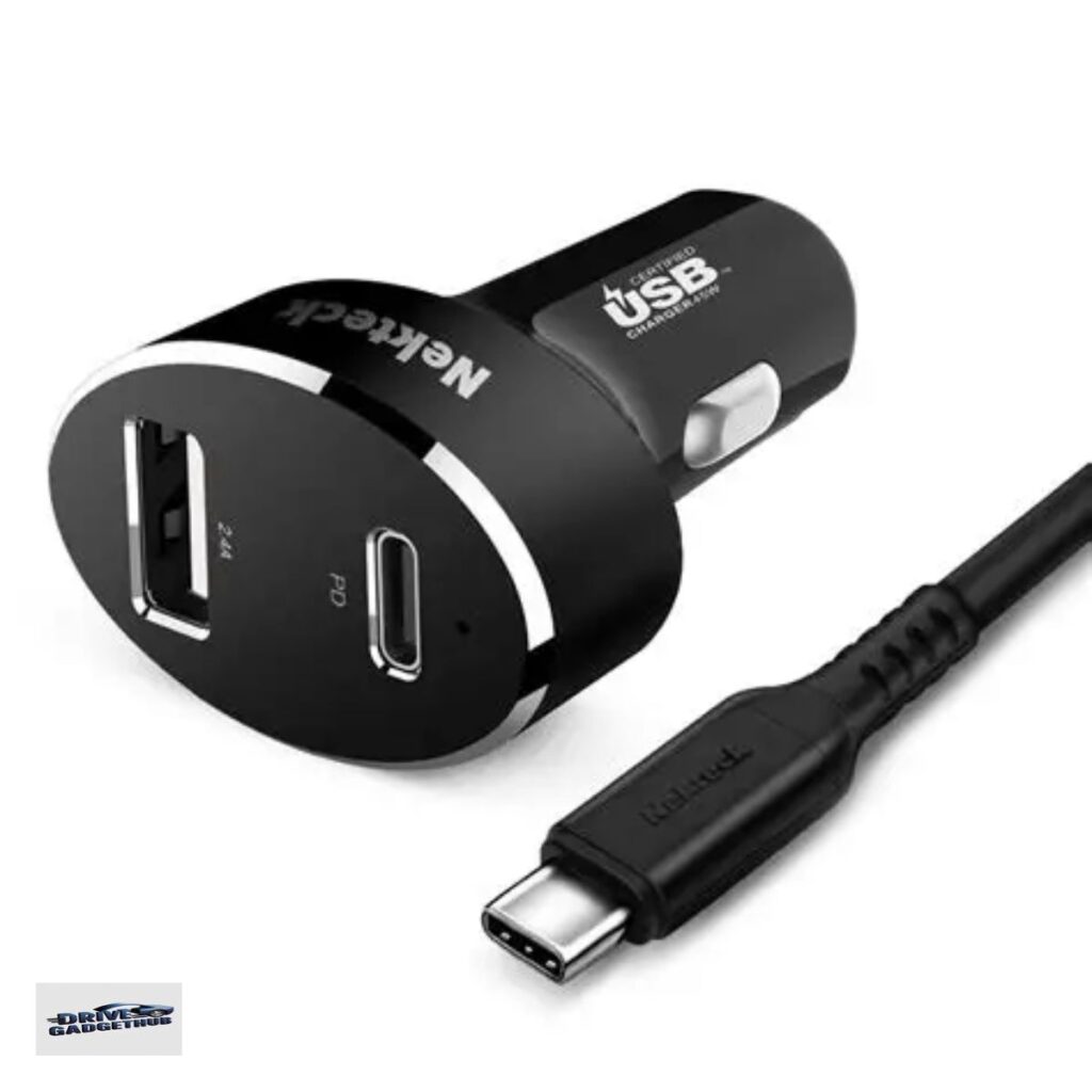 Nekteck PD 45W USB-C car charger for fast charging smartphones and laptops