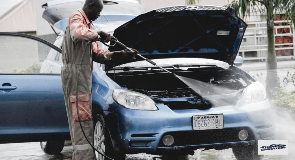 Owner Checking Automatic Car Wash Equipment